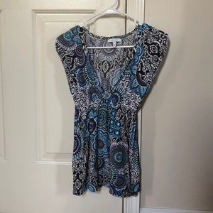 A blue and white cotton blouse :)